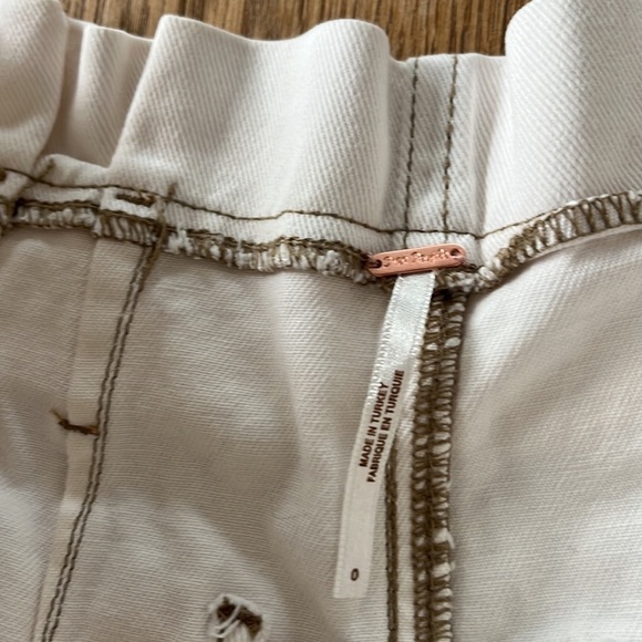 Free People Cindy Utility Paper Bag Button Shorts - Picture 6 of 7